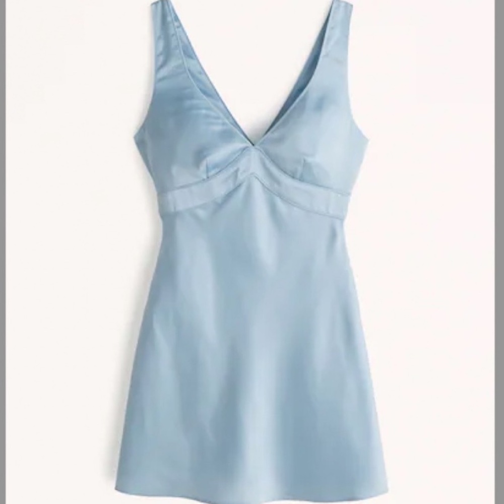 Abercrombie blue satin mini dress